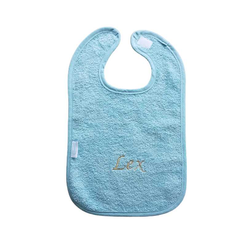 Slabbetje met naam geborduurd - Blauw - OptimaDoopsuiker