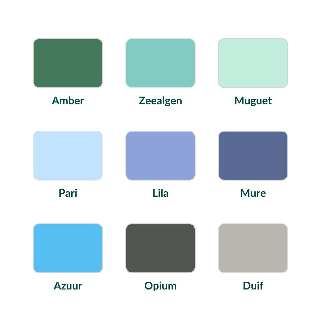 Zeepje met naam — kleurkaart met benamingen