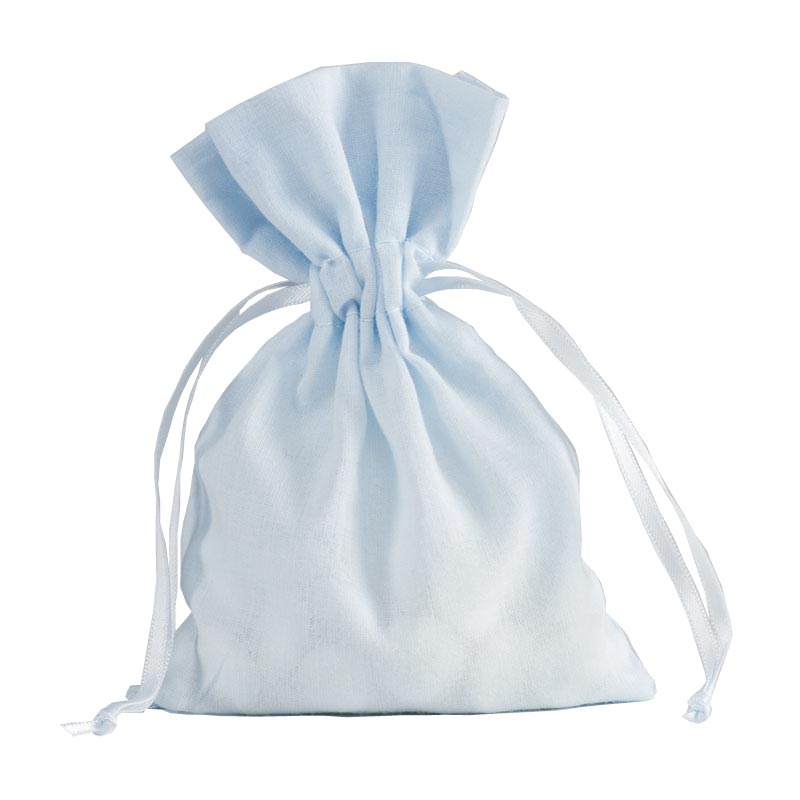 Lichtblauw stoffen doopsuikerzakje - OptimaDoopsuiker