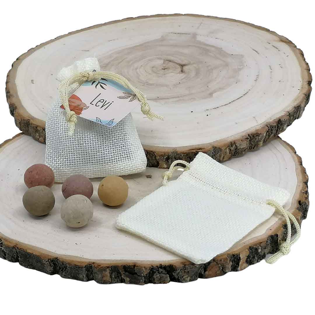 Ivoorkleurig jute doopsuikerzakje - OptimaDoopsuiker