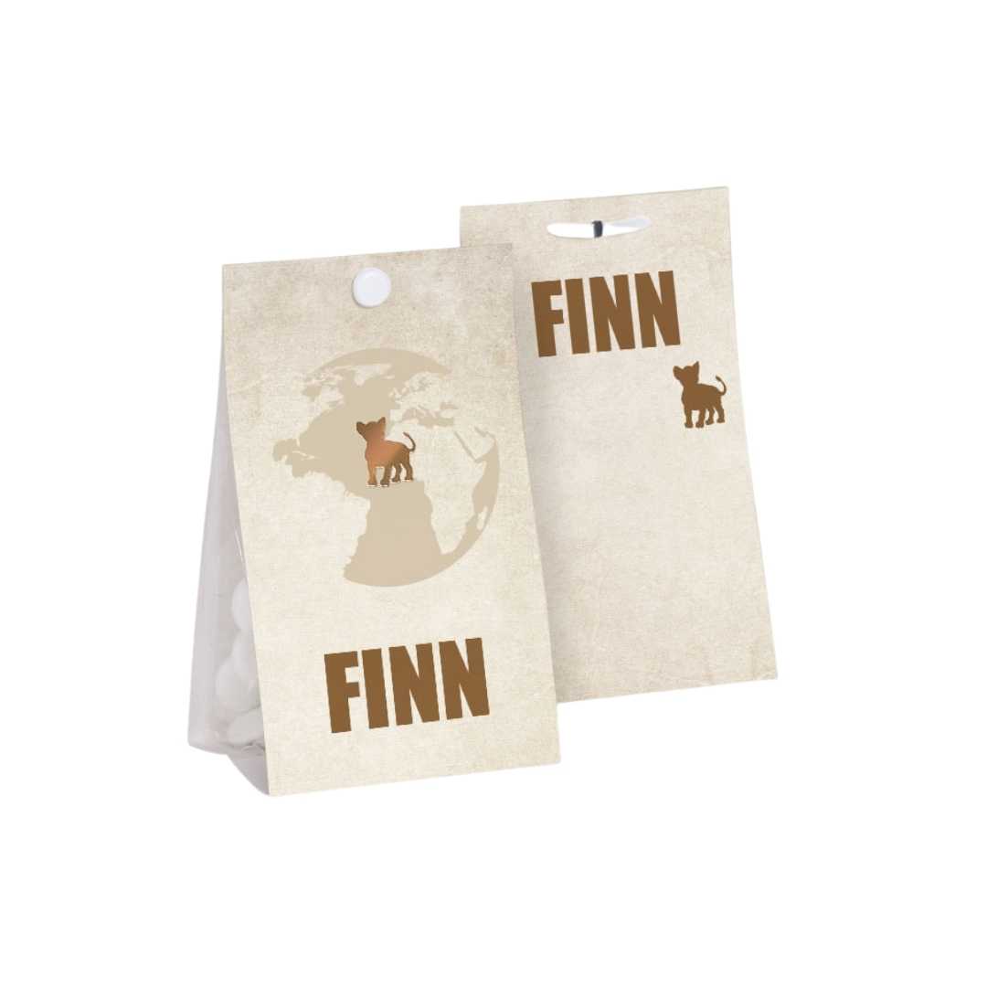 Snoepzakwikkel welpje in koperfolie - 2 stuks - OptimaDoopsuiker