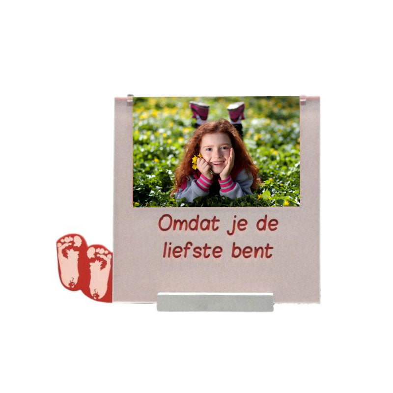 Vierkante fotokader met voetjes - OptimaDoopsuiker