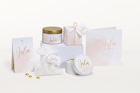 Snoepzakwikkel roze aquarel en goudfolie - 2 stuks - OptimaDoopsuiker