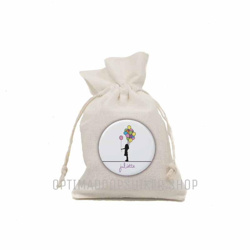 Button - Magneet Meisje met ballonnen - OptimaDoopsuiker