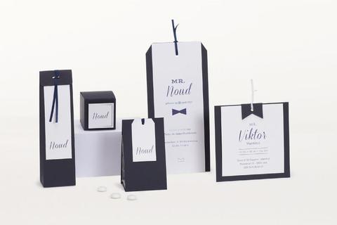 Rechthoekig label wit schuine hoeken - 12 stuks - OptimaDoopsuiker