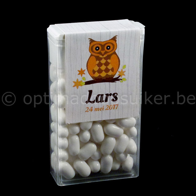 Tic Tac doosje uil oranje - OptimaDoopsuiker