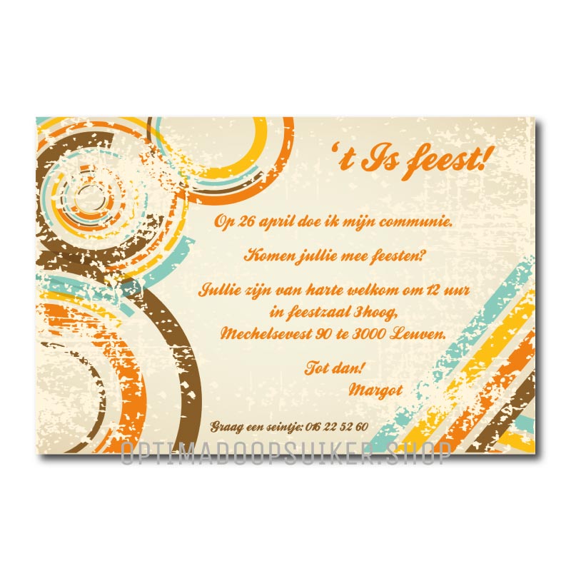 Communie uitnodiging | Cirkels - OptimaDoopsuiker