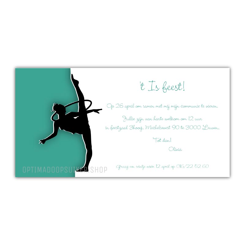 Communie uitnodiging | Turnster - OptimaDoopsuiker