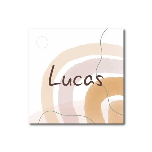 Etiquette carrée Cercles Lucas