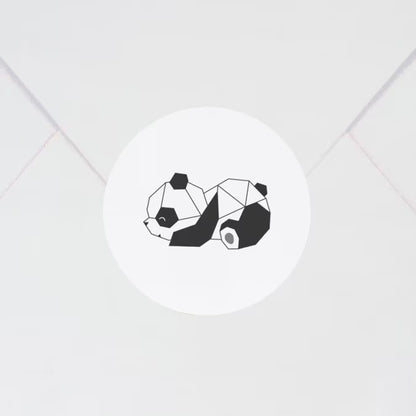 Sceau - Autocollant avec panda géométrique (3,5 cm)