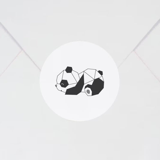 Sluitzegel - Sticker met geometrische panda (3,5 cm)
