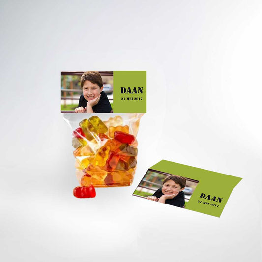 Candy bag with photo of communicant
