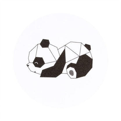 Sluitzegel - Sticker met geometrische panda - 10 stuks - OptimaDoopsuiker