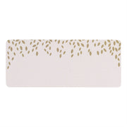 Langwerpige roze sticker met blaadjes in goudfolie - 10 stuks - OptimaDoopsuiker