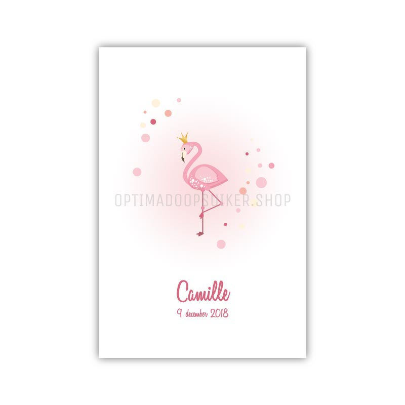 Geboortekaartje Flamingo | Camille - OptimaDoopsuiker
