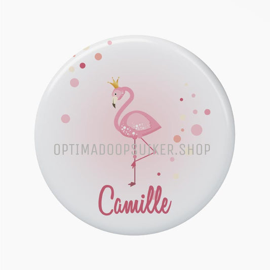 Button - Magneet met flamingo - OptimaDoopsuiker