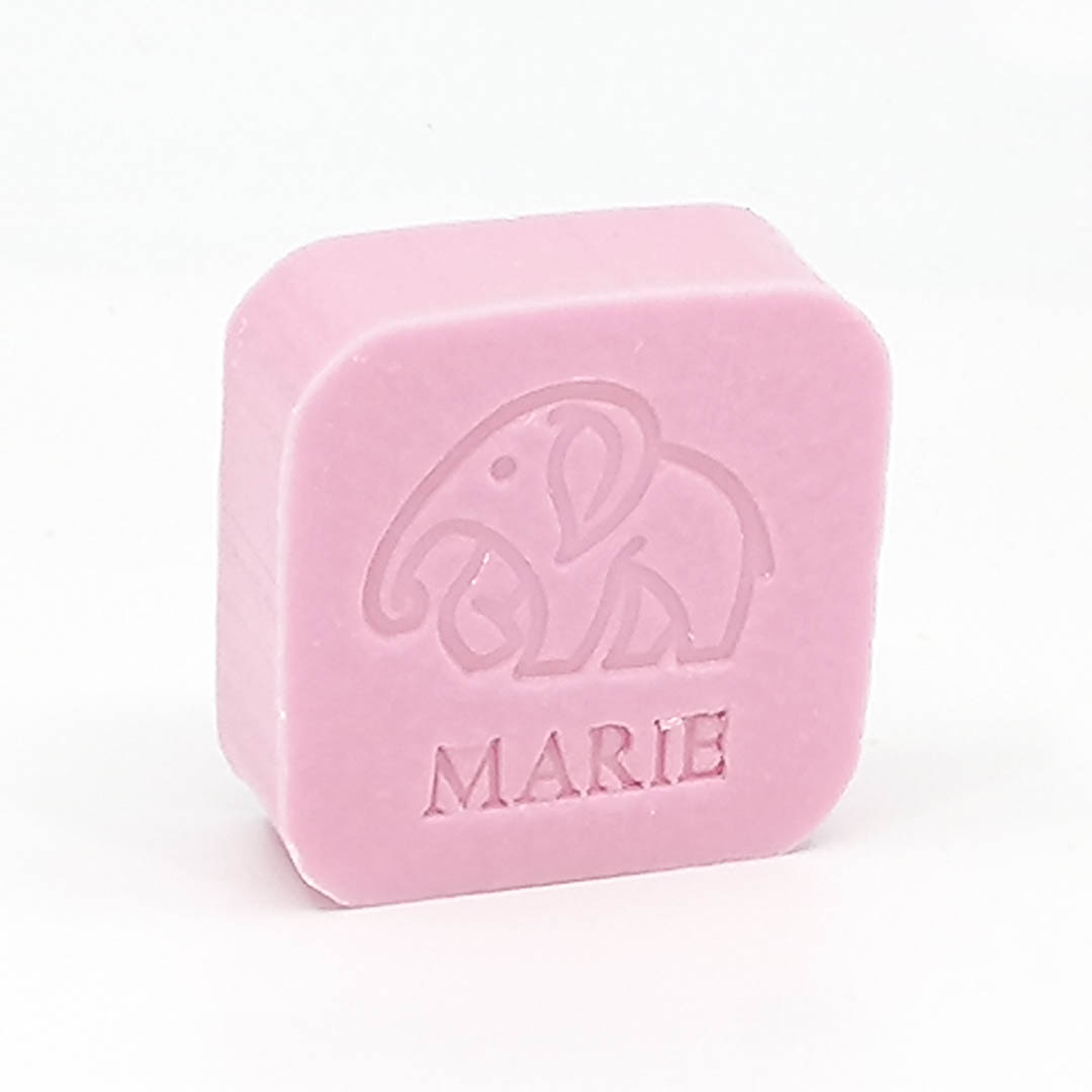 Bedrukt vierkant zeepje met olifant - OptimaDoopsuiker