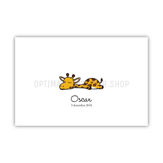 Geboortekaartje met giraf | Oscar - OptimaDoopsuiker