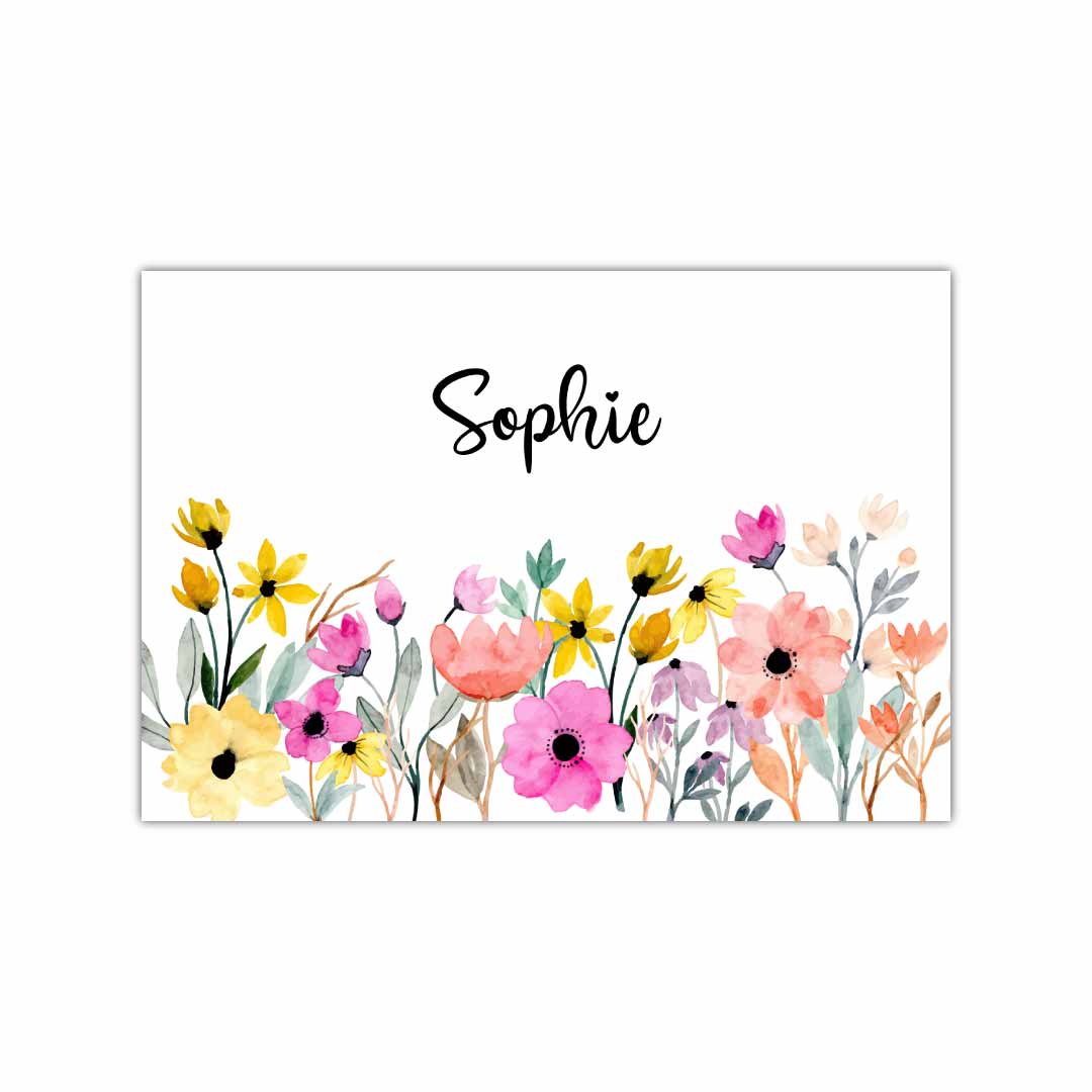 Geboortekaartje met kleurrijke veldbloemen | Sophie - OptimaDoopsuiker