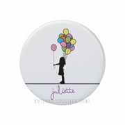 Button - Magneet Meisje met ballonnen - OptimaDoopsuiker
