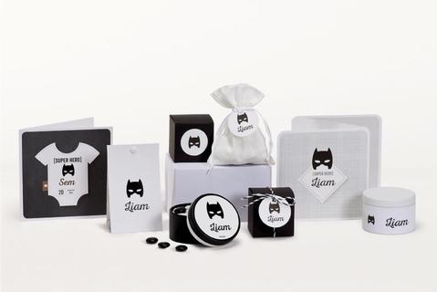 Geboortekaartje drieluik Batman masker  - incl. bedrukking - OptimaDoopsuiker