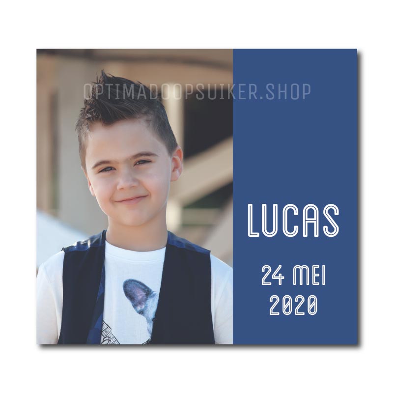 Communie uitnodiging met foto | Lay-out Lucas - OptimaDoopsuiker