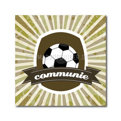 Communie uitnodiging | Voetbal retro - OptimaDoopsuiker